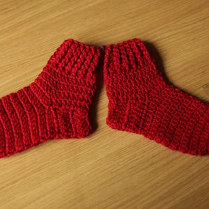 Meia infantil vermelha de cano longo